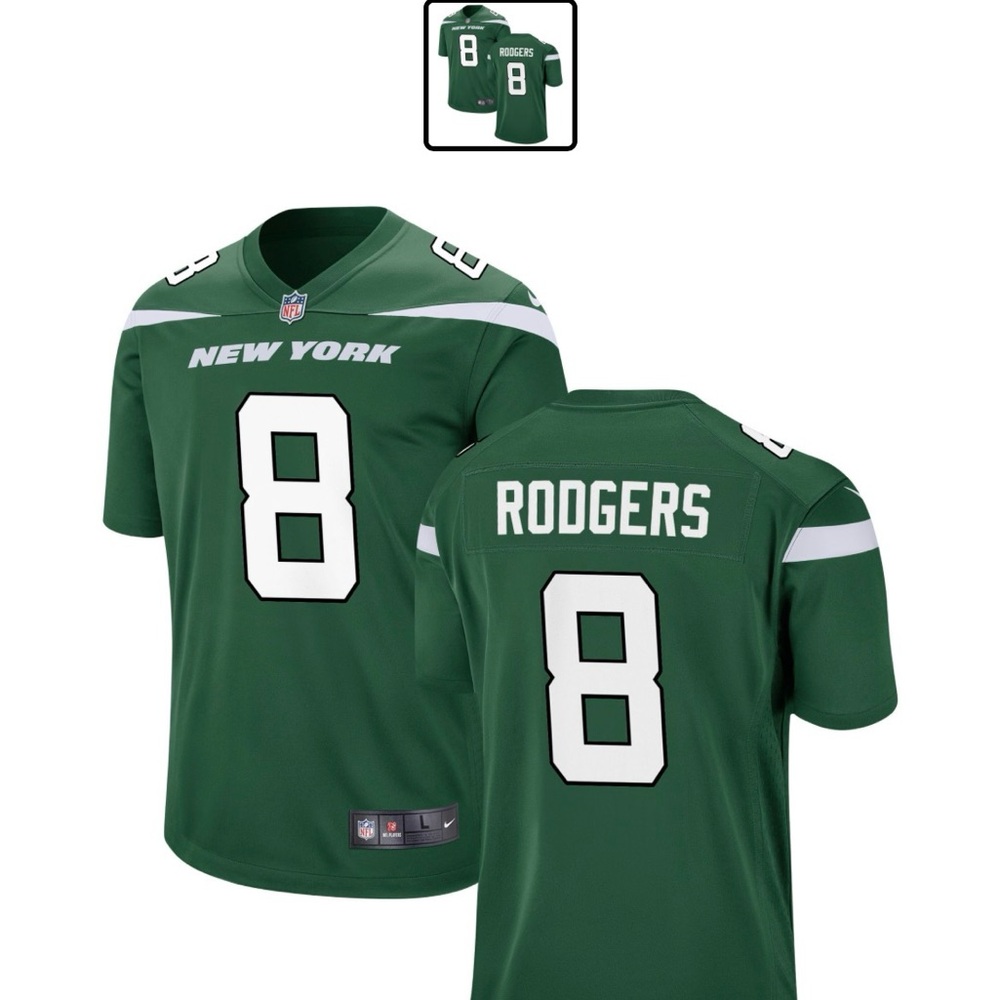 NFL Green New York Jersey with White Accents
